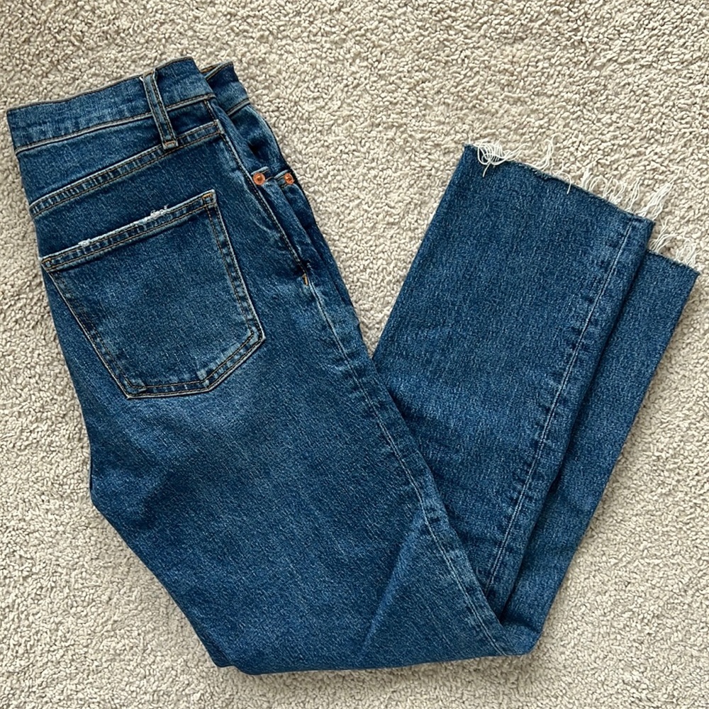 Zara high rise straight leg denim